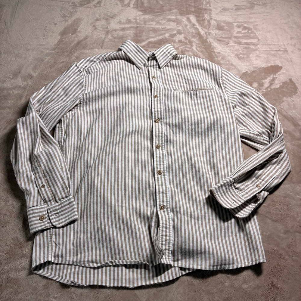 RailRiders Outdoor Gorpcore Striped Button Up Shirt Fall Adventure Men’s L